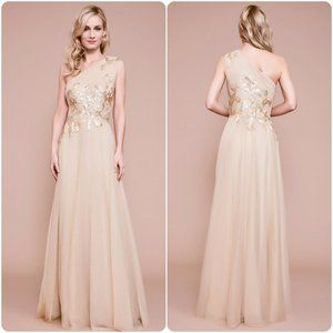 Tadashi Shoji VESPER ONE-SHOULDER SEQUIN TULLE